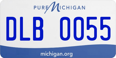MI license plate DLB0055