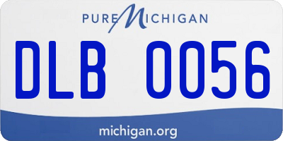 MI license plate DLB0056