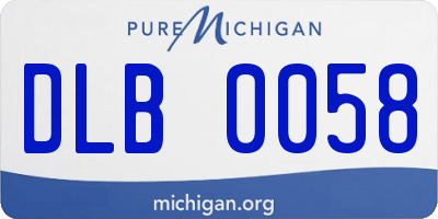 MI license plate DLB0058