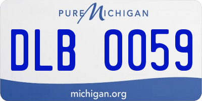 MI license plate DLB0059