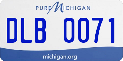 MI license plate DLB0071