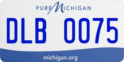 MI license plate DLB0075