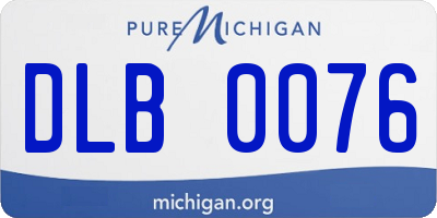 MI license plate DLB0076