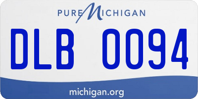 MI license plate DLB0094