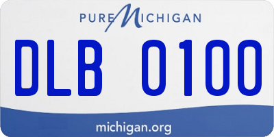 MI license plate DLB0100