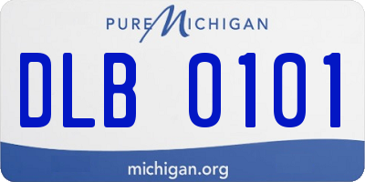 MI license plate DLB0101