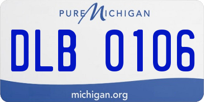 MI license plate DLB0106
