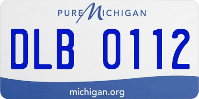 MI license plate DLB0112