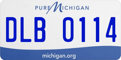 MI license plate DLB0114