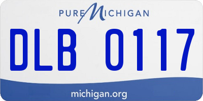 MI license plate DLB0117