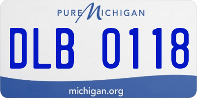 MI license plate DLB0118