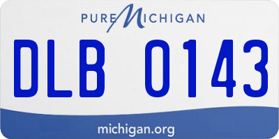 MI license plate DLB0143