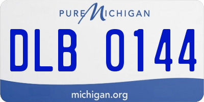 MI license plate DLB0144