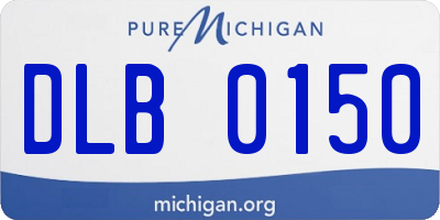 MI license plate DLB0150