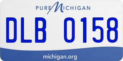 MI license plate DLB0158