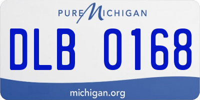 MI license plate DLB0168