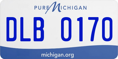 MI license plate DLB0170