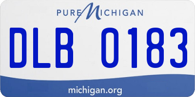 MI license plate DLB0183
