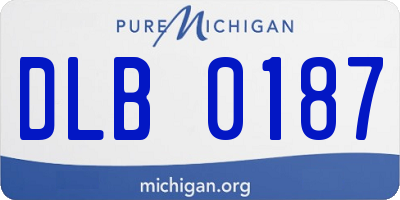 MI license plate DLB0187