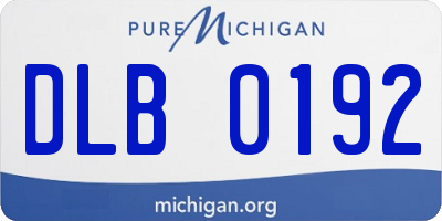 MI license plate DLB0192