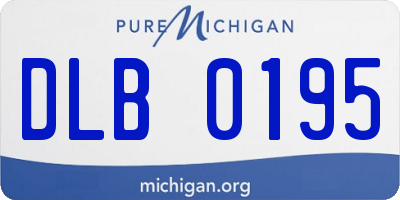 MI license plate DLB0195