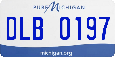 MI license plate DLB0197