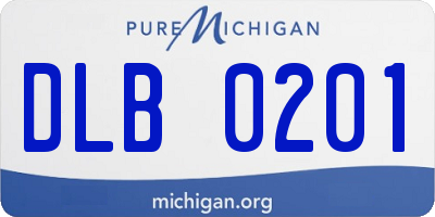 MI license plate DLB0201