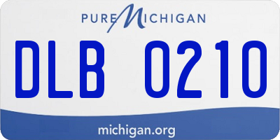 MI license plate DLB0210