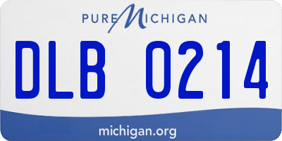 MI license plate DLB0214