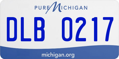 MI license plate DLB0217