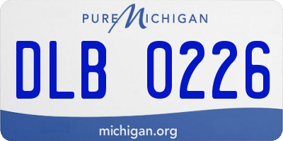 MI license plate DLB0226