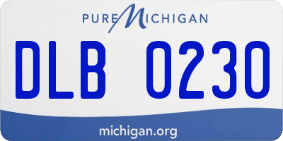 MI license plate DLB0230