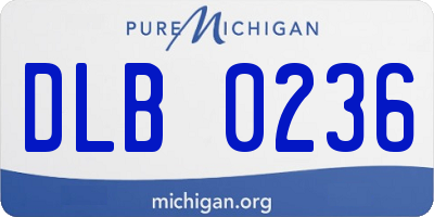 MI license plate DLB0236