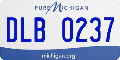 MI license plate DLB0237