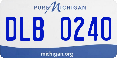 MI license plate DLB0240