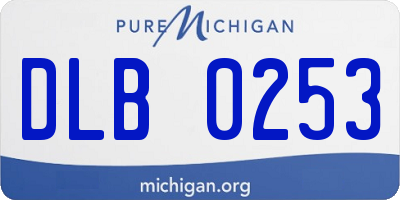 MI license plate DLB0253