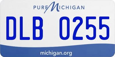 MI license plate DLB0255