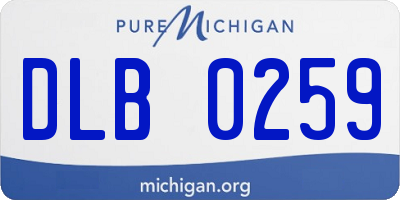 MI license plate DLB0259