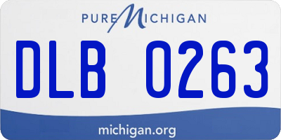 MI license plate DLB0263