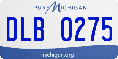 MI license plate DLB0275