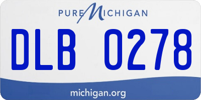 MI license plate DLB0278