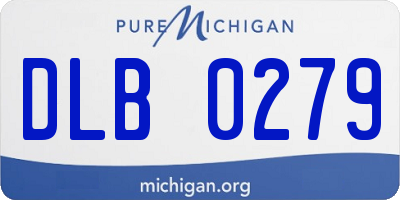 MI license plate DLB0279