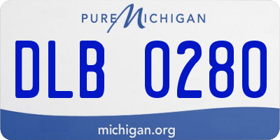 MI license plate DLB0280