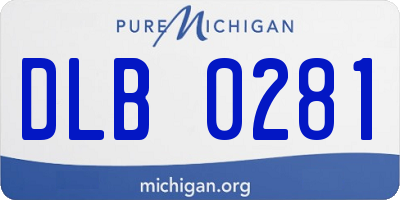 MI license plate DLB0281