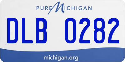 MI license plate DLB0282