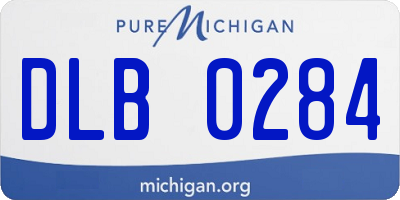 MI license plate DLB0284