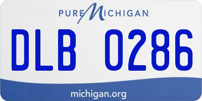 MI license plate DLB0286