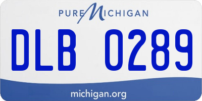 MI license plate DLB0289
