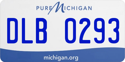 MI license plate DLB0293