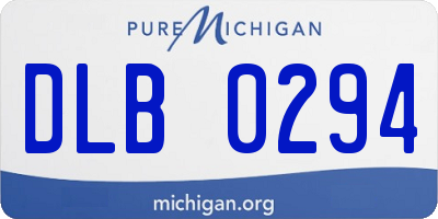 MI license plate DLB0294